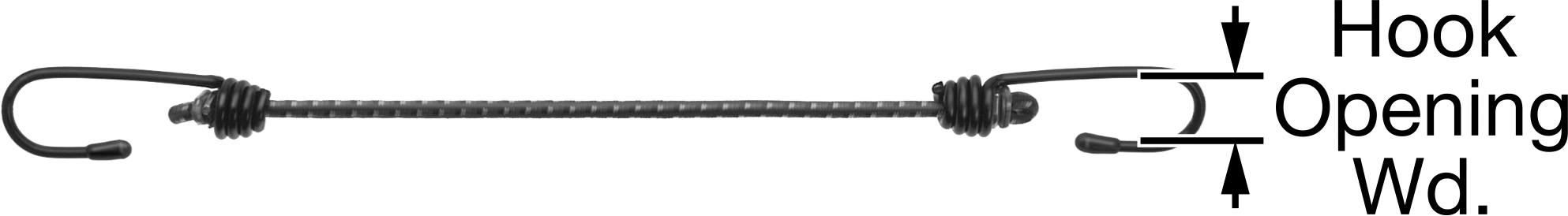 Elastik bungee kordonları, Aşınmaya Dayanıklı, 8" Toplam Uzunluk, 3/16" Çap