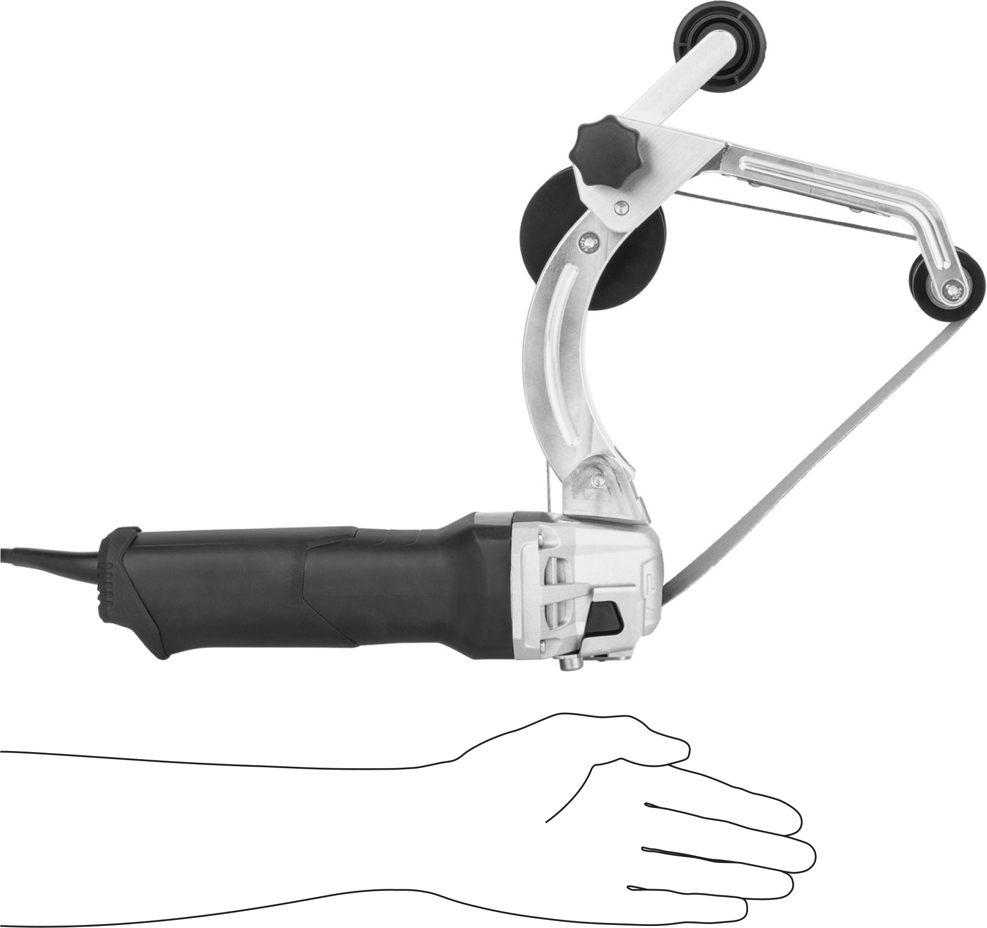 Kavisli Yüzeyler için Elektrikli Bant Zımpara Makinesi, 3/4" ila 3-1/4" İş Parçası Çapı için