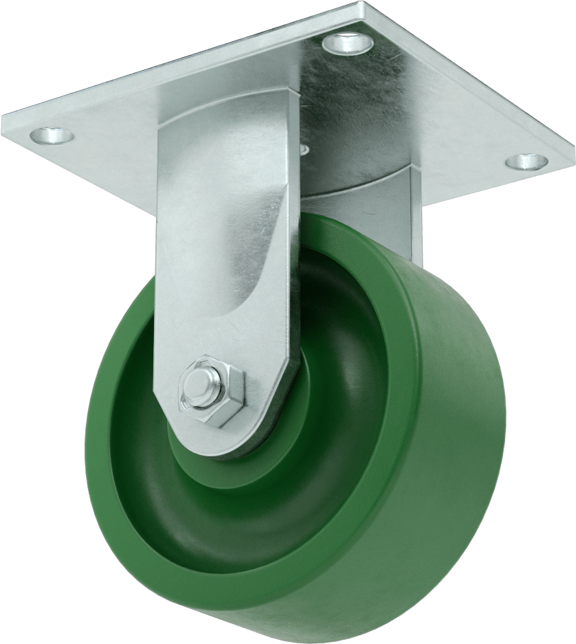5-1/2" x 5" Plakalı Yüksek Kapasiteli Spartan Tekerlek, 5" Çapında 75D Durometre Poliüretan Tekerlekli Sert — 5", Levha, 1,000 lb.
