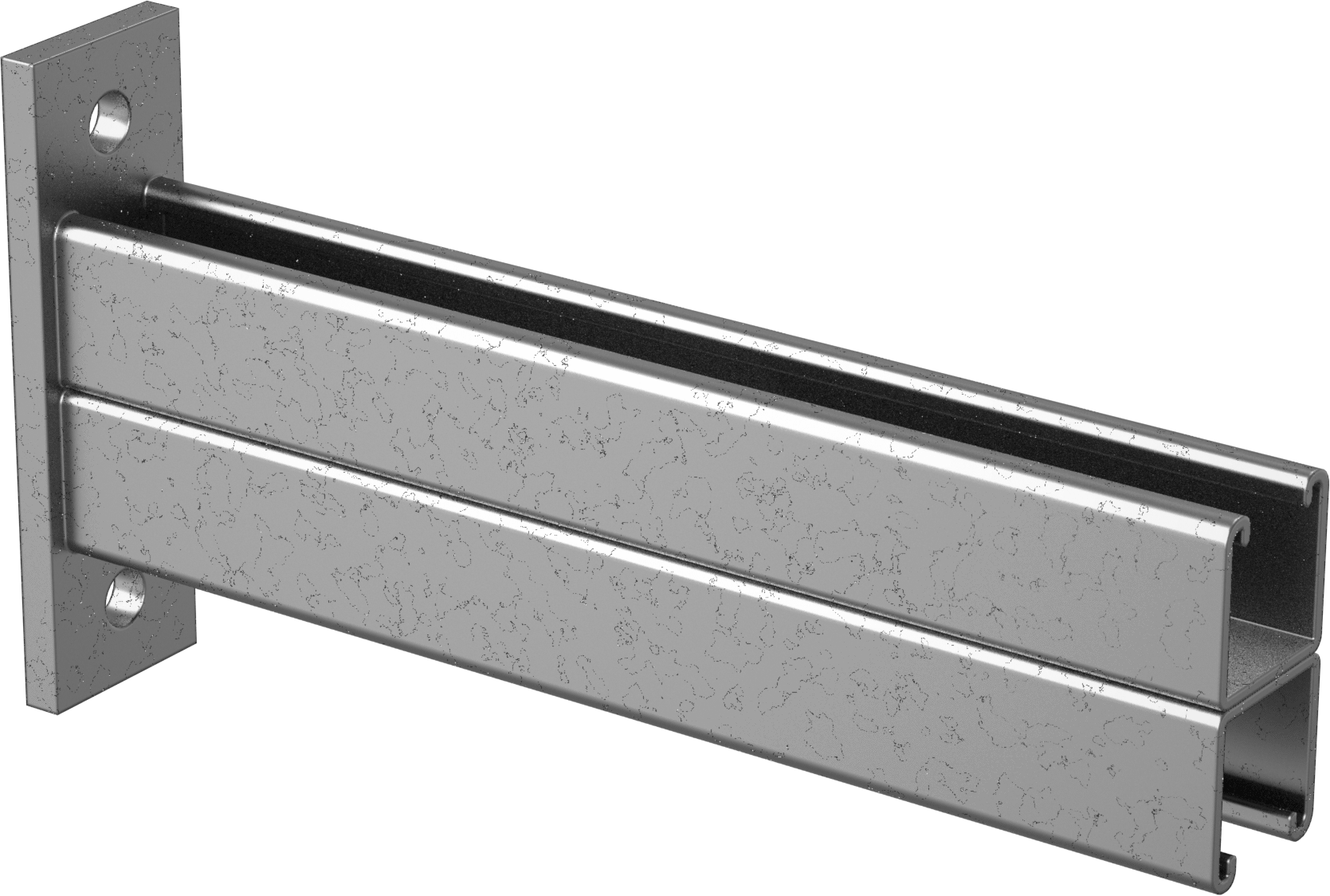 Montaj Plakalı Strut Kanalı, Sırt Sırta, Galvanizli Çelik, 1 Fit Uzunluğu