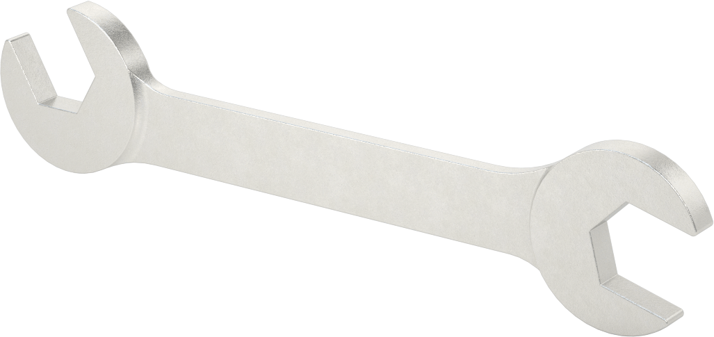 60 Derece Açılı Açık Uçlu Anahtar, Mat Krom Kaplaması, 20 mm x 20 mm Boyut, 7-1/4" Uzunluk