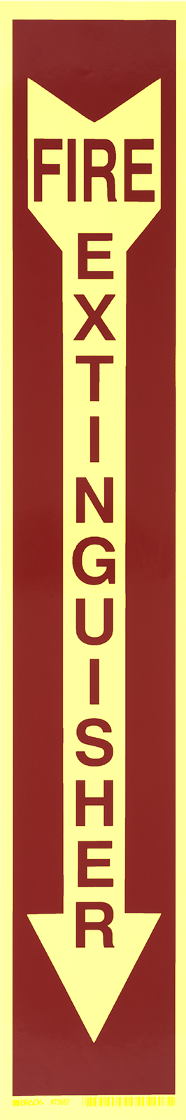 Fire Extinguisher

with Arrow

(English)—Red

with

Glow-in-the-Dark

Green/Red Message