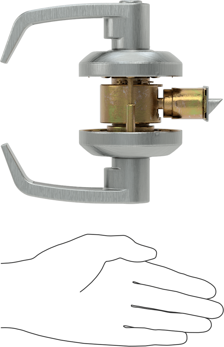 Sargent 6500 Kapı Kolu, Düğme Kilitli, 2-3/8" Boğaz Mesafesi