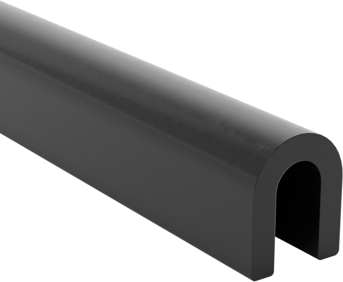 EPDM Kauçuk Kenar Çıtası, 1/8" Genişlik x 1/4" İç Yükseklik — 1⁄8", Siyah, 5⁄16"