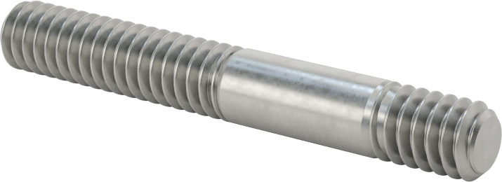 Her İki Ucu Dişli Titreşime Dayanıklı Montaj Saplaması, 18-8 Paslanmaz Çelik, 1/4"-20 Diş, 3/8" x 7/8" Diş Uzunluğu, 1-1/2" Uzunluk