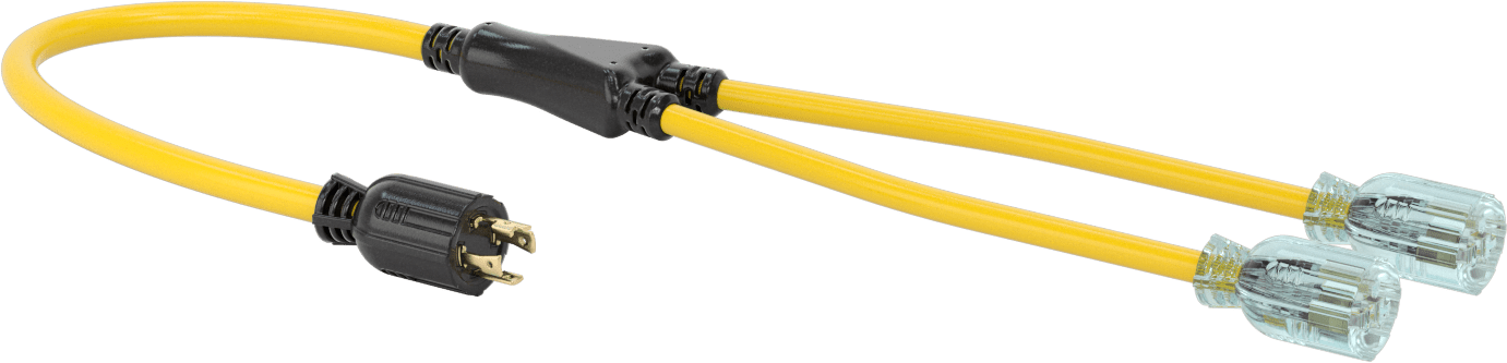 NEMA L14-30 Fiş x NEMA 5-20 Priz Adaptörü — 20 amp, 125V AC, 3 ft.