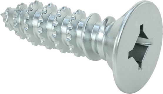 Kontrplak ve OSB için Çinko Kaplı Çelik Havşa Başlı Vidalar, 10 Numaralı Boyut, 3/4" Uzunluk