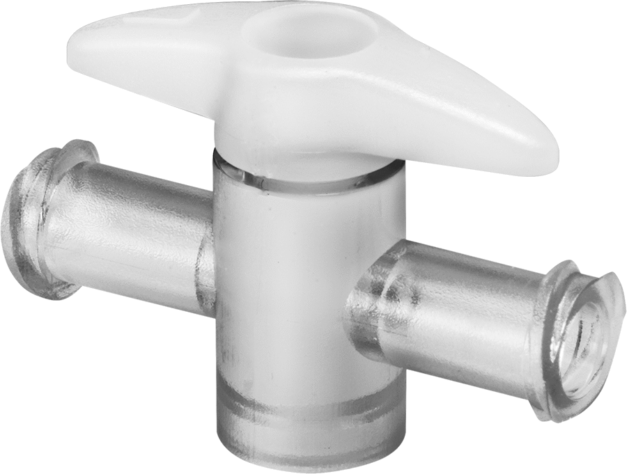 Luer-Lock Bağlantı Parçaları ile Açma/Kapama Vanası, Polikarbonat Gövde, Dişi x Dişi — Plastic, Polycarbonate, Luer Lock, Plastic, Polyca…
