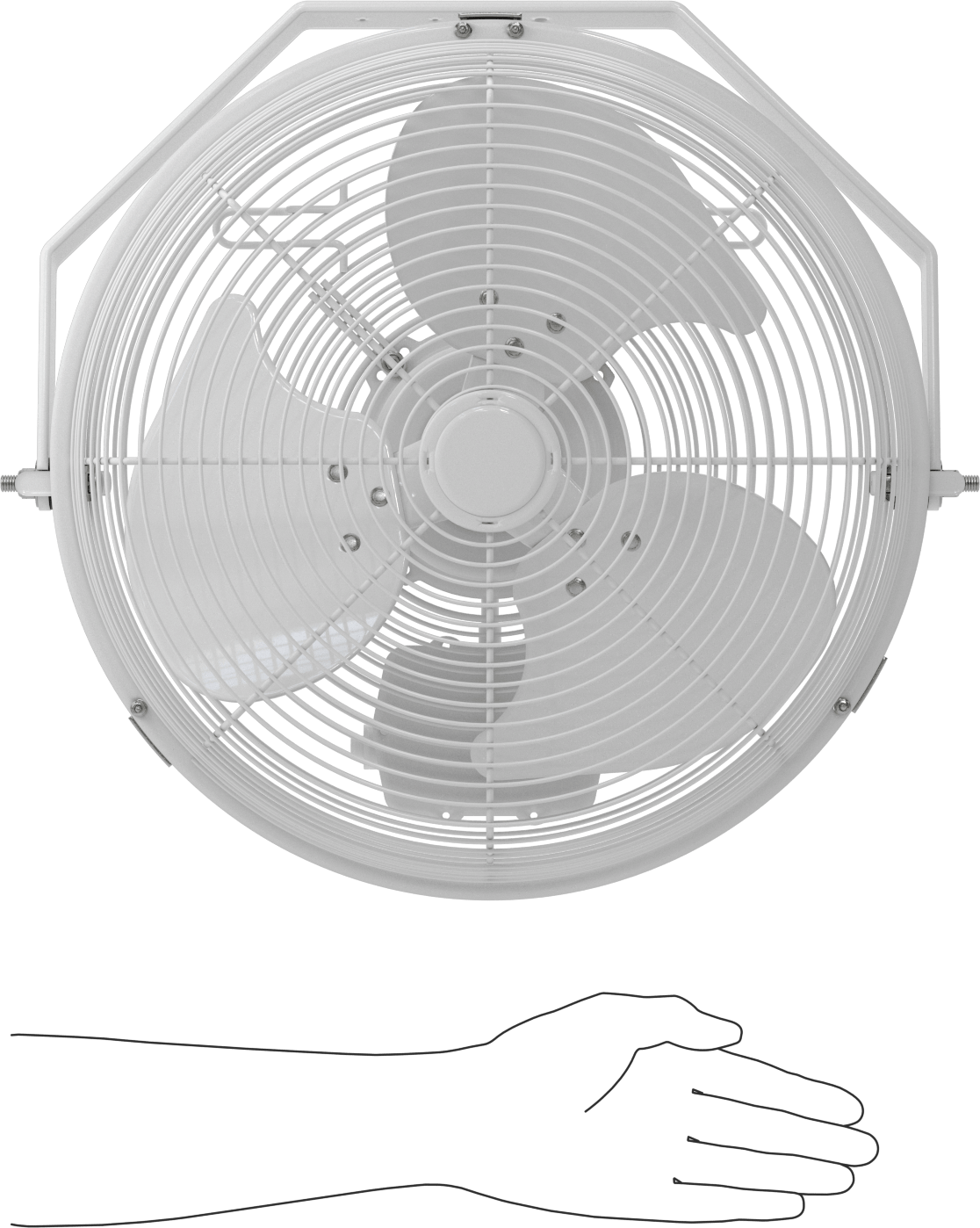 Premium Fan, Duvar Montajı, Salınım Yapmayan, 14" Bıçak Çapı, 1000 CFM
