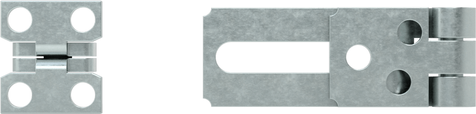 Asma Kilitli Mandal, 2-1/2" x 1" x 1/8" Kollu, Çinko Kaplı Çelik