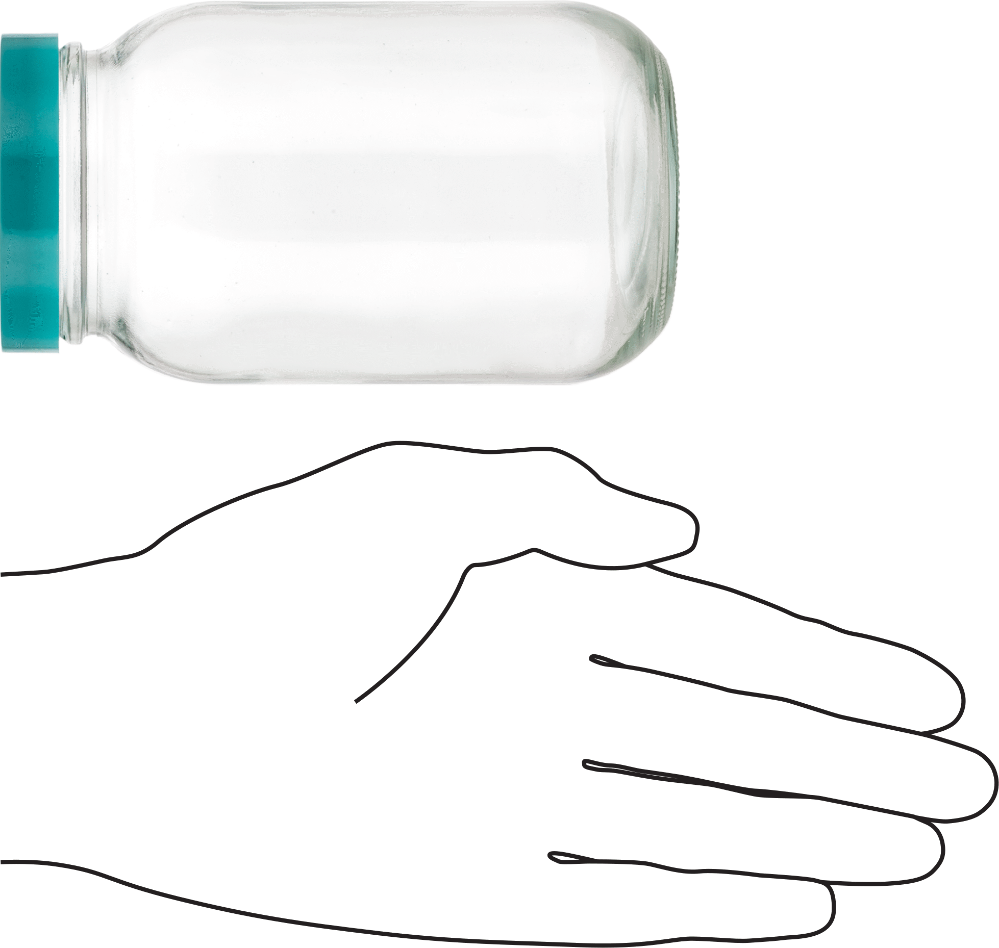 Şeffaf Cam Kavanoz, PTFE Plastik Contalı, 16 FL oz/475 ml Kapasite