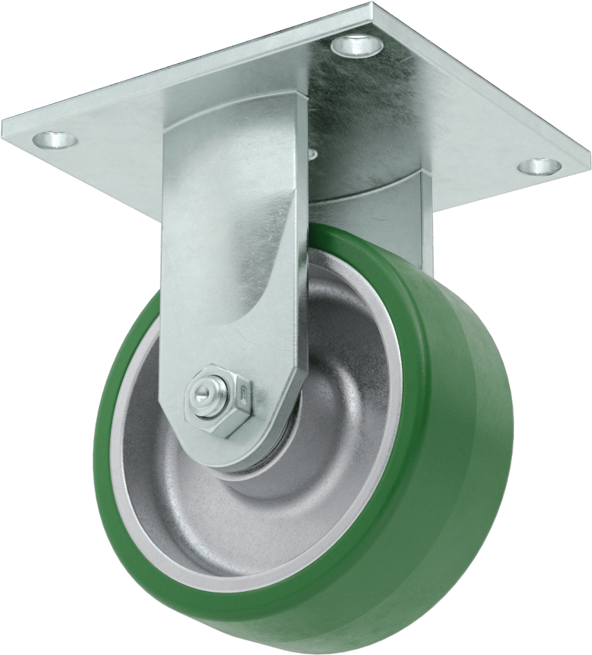 5-1/2" x 5" Plakalı Yüksek Kapasiteli Spartan Tekerlek, 5" Çapında 60D Durometre Poliüretan Tekerlekli Sert — 5", Levha, 1,200 lb.