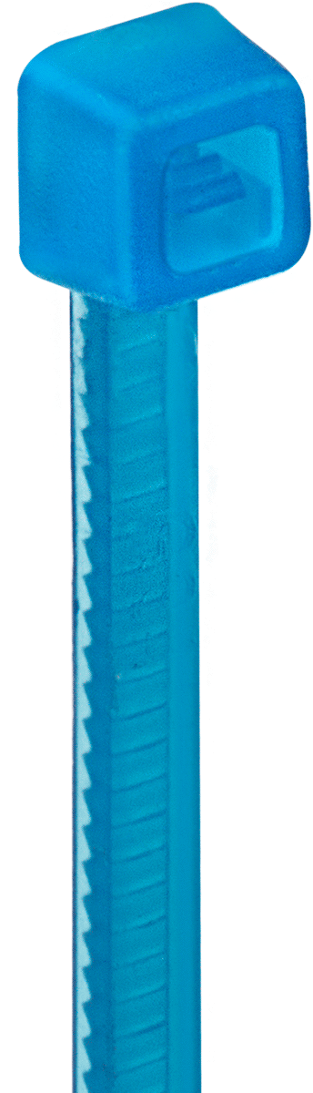 Kablo Bağı, Uzun Ömürlü, Kimyasal Dirençli ETFE, Dar, 4" Uzunluk — Dar, 4", Mavi