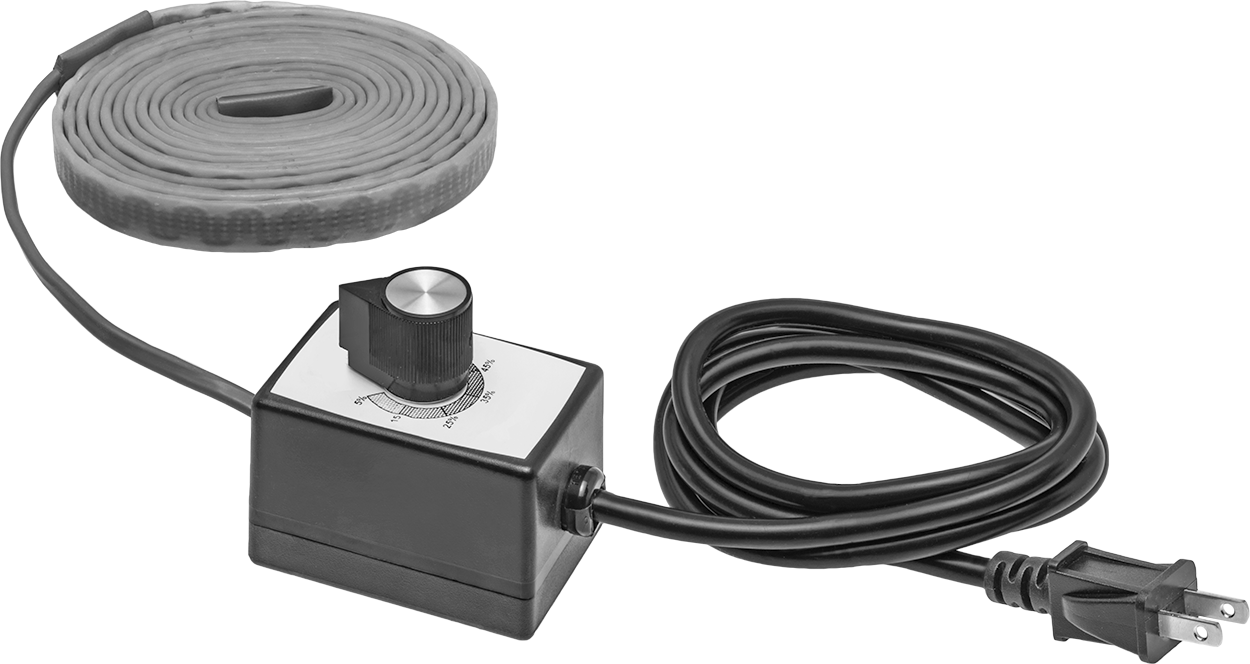 Sabit Güçlü Isıtma Bandı, Fişli, 120V AC, 1/2" Genişlik, 72W, 2 Fit Uzunluk