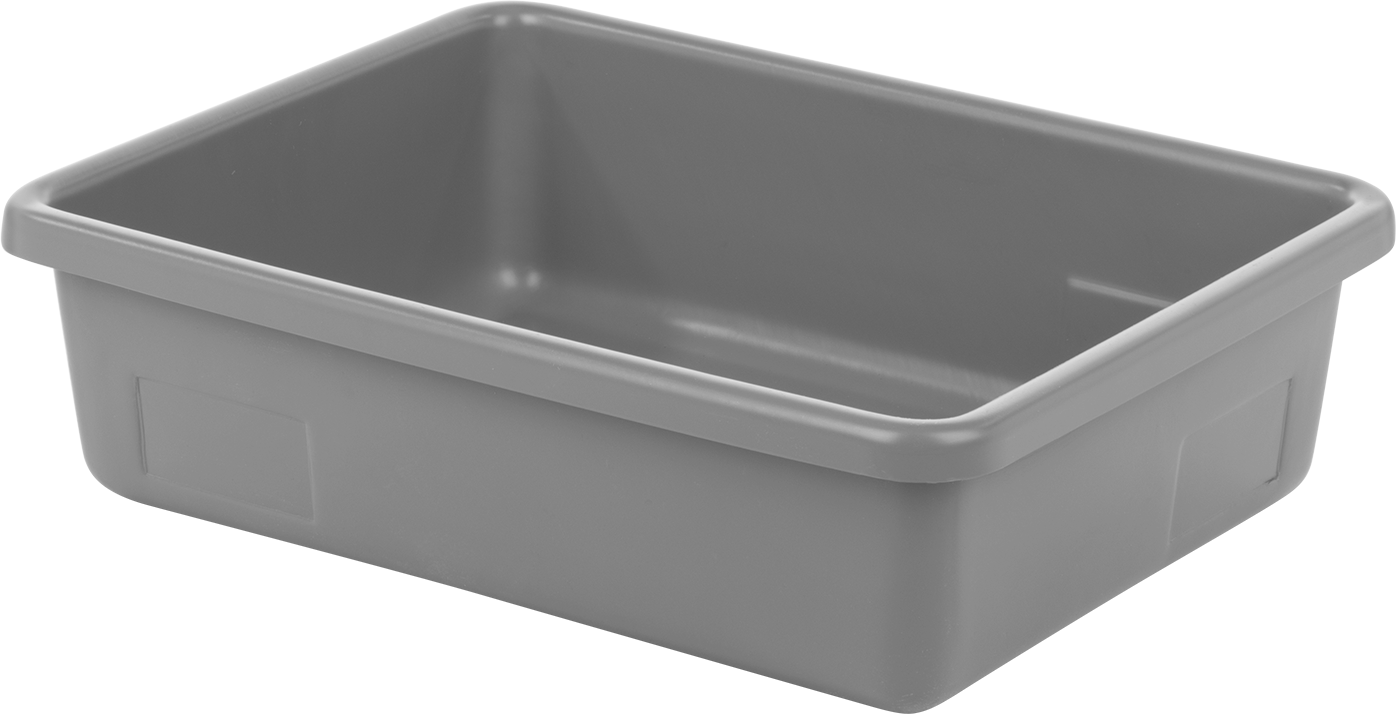 İç İçe Geçebilen Plastik Taşıma Kutusu, 21-3/4" x 16-3/4" x 6" — 21 3⁄4", 6", 16 3⁄4"