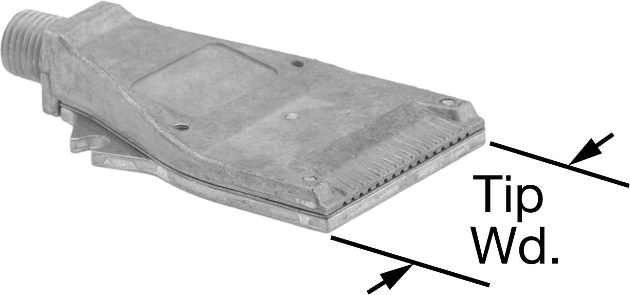 Geniş Hava Akışlı Hava Nozulu, Alüminyum, 1/4 NPT Erkek — Geniş, 2", Alüminyum