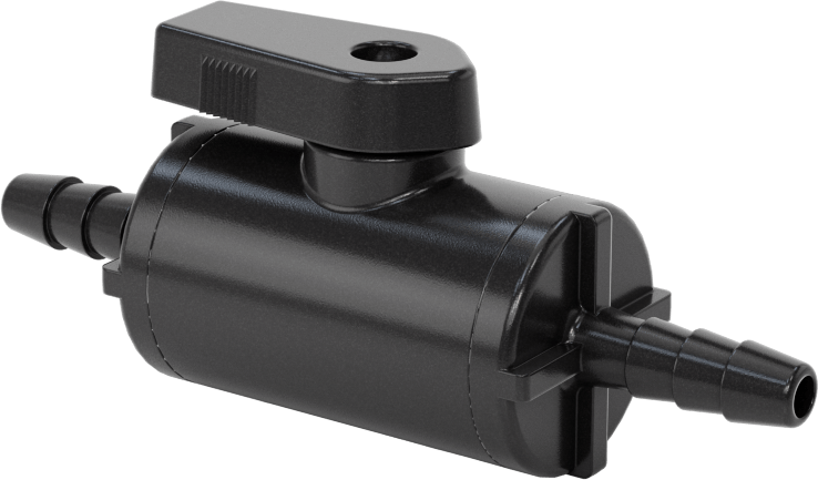 Kimyasallar için Açma/Kapama Vanası, Kol Tutacağı, PVDF, 1/4" Boru İç Çapı için Tırnaklı Bağlantı Parçaları