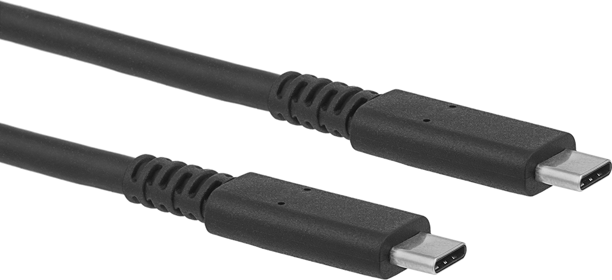 USB Kablosu, USB Standart 4 C Fişi x C Fişi 2-1/2 Fit Uzunlukta — 2 1⁄2 ft., 4, Korumasız