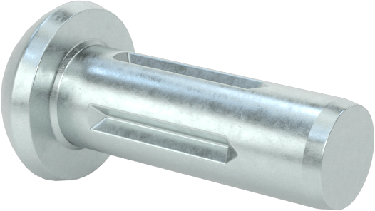 Yuvarlak Başlı Tam Oluklu Pim, Çinko Kaplamalı 1004-1045 Karbon Çelik, 1/4" Uzunluk, 0.086 inç Uç Çapı