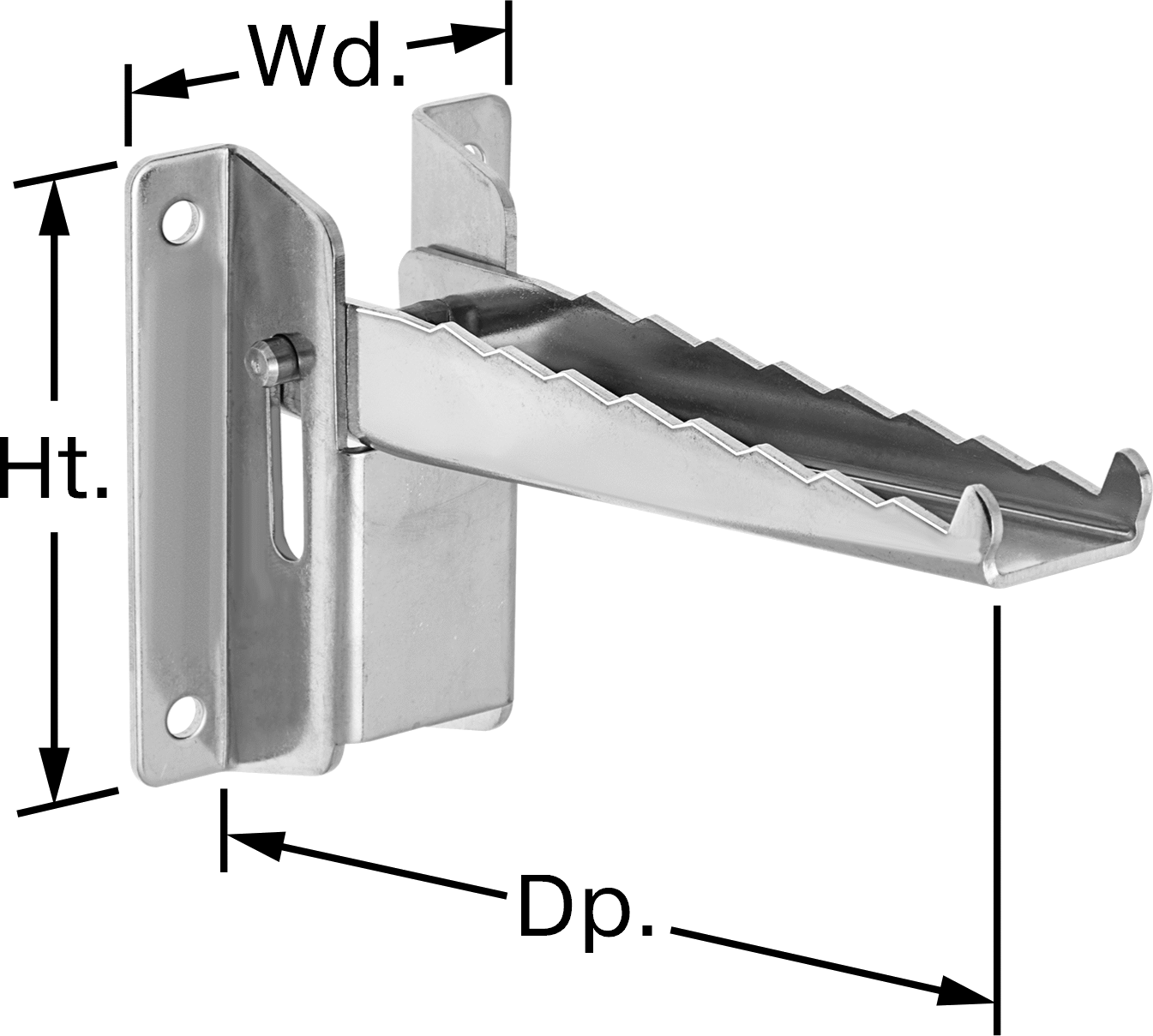 Katlanabilir Basamak, 3-3/8" Yükseklik x 2-3/8" Genişlik x 5-5/8" Derinlik Toplam