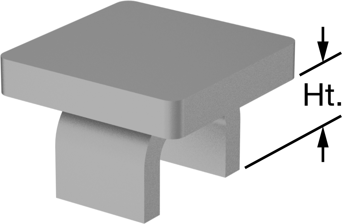 Metal Kare Tapa, Çelik, 0.76" Uzunluk x 0.76" Genişlik İç Çap için