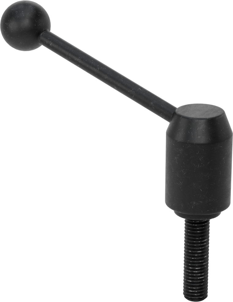 Çelik Ayarlanabilir Tutamak, 5/8"-11 Dişli 2-3/8" Uzunlukta Saplamalı, 4-5/8" Çıkıntı — Dişli Saplama, 5⁄8"-11, 5 3⁄8"