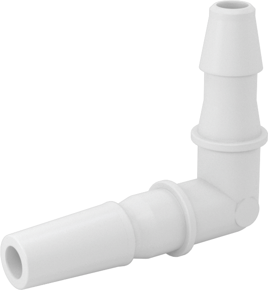 Hava ve Su için Plastik Luer Lock Tüp Bağlantısı, 90 Derece Dirsek Tapaları, Naylon, 1/8" Boru İç Çapı için Tırnaklı