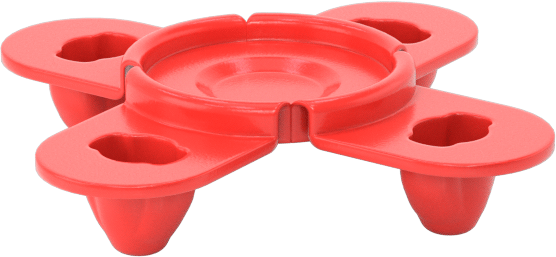 Takmalı Kapak, 1/2 Boyutlu Boru Flanşı için — Kırmızı, Plastic, Polyethylene, Çıtçıtlı