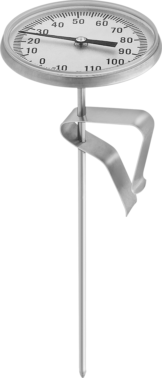 Klipsli Termometre, 5" Uzunluklu Sap, 1-3/4" Kadran Çapı