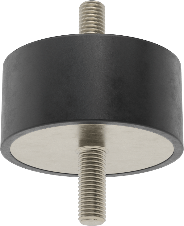 Doğal Kauçuk Titreşim Sönümleyici Sandviç Montaj, M12 x 1.75 mm Dişli Çelik Saplama ile, 665 lbs. Kapasite