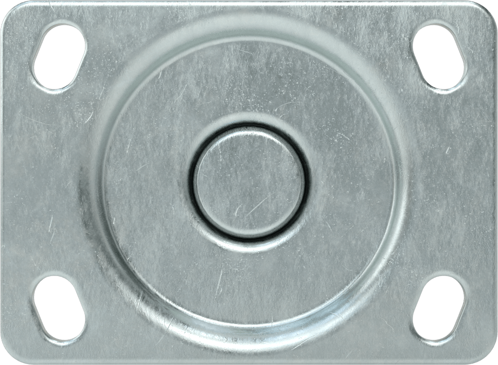 3-3/4" x 2-3/4" Plakalı Parlak Yüzeyli Tekerlek, 4" Çapında Naylon Tekerlekli Sert