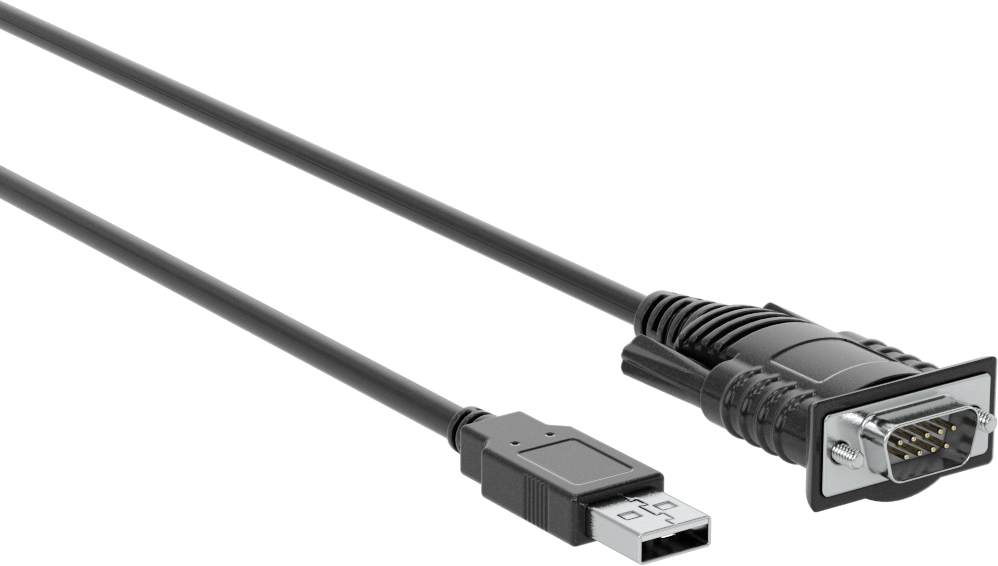 USB Adaptör Kablosu, A Fiş x DB9 Fiş, 5 Fit Uzunluk — Adaptör, 5 ft., Korumasız