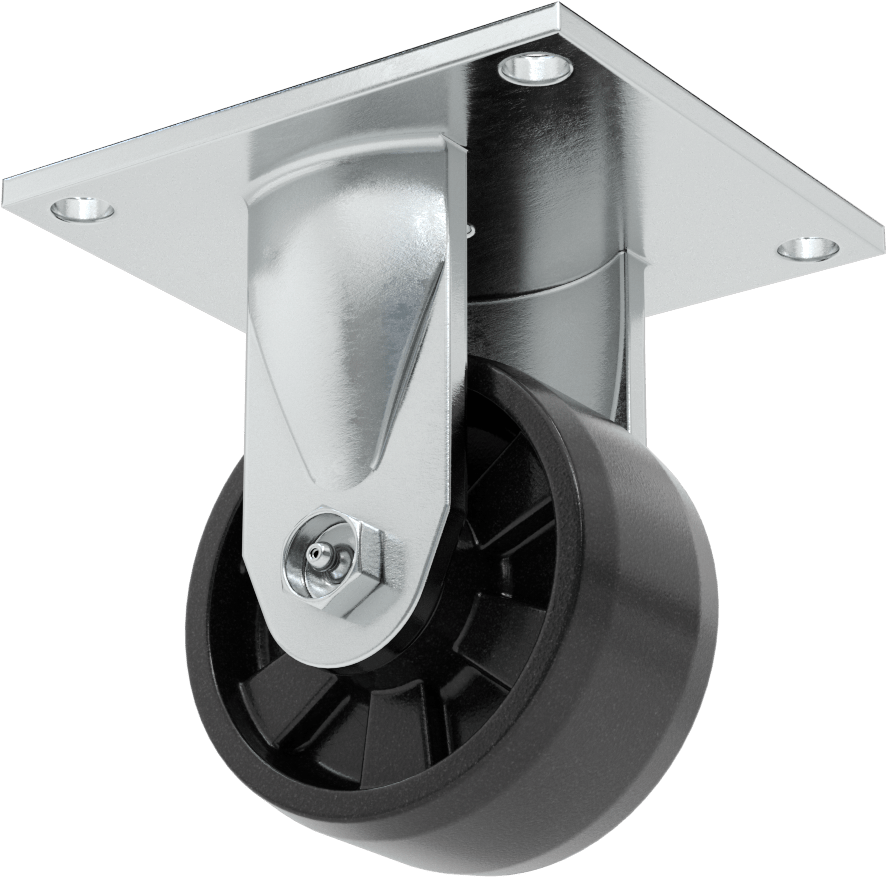 5-1/2" x 5" Plakalı Yüksek Kapasiteli Vulcan Tekerlek, 4" Çapında Naylon Tekerlekli Sert