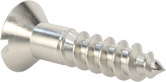 Ahşap için Yivli Oval Başlı Vidalar, 18-8 Paslanmaz Çelik, 4 Numara Boyut, 1/2" Uzunluk