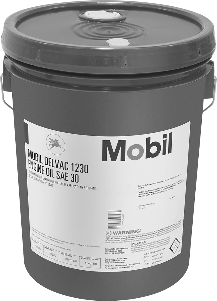Dizel Motor Yağı, Mobil Delvac 1230, 5-gal — 30, Kova, 5 gal.