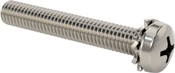 Paslanmaz Çelik Silindir Başlı Vidalar, Dış Dişli Kilit Pul, M3 x 0.5 mm Diş, 20 mm Uzunluk