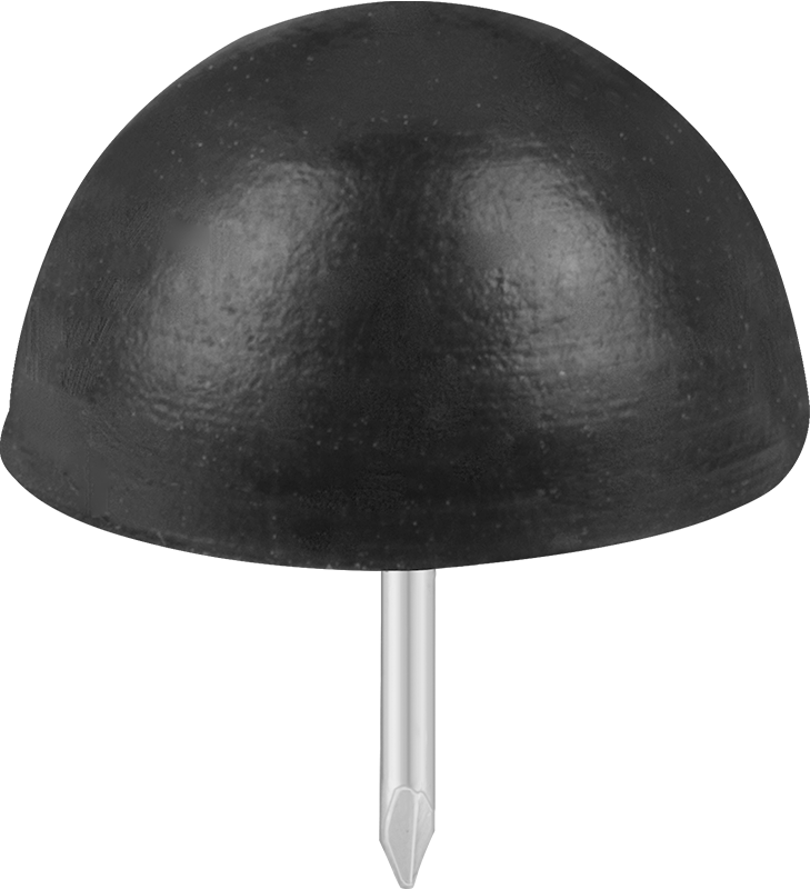 SBR Kauçuk Çivili Tamponlar, Yuvarlak Üstlü, 3/8" Dış Çap