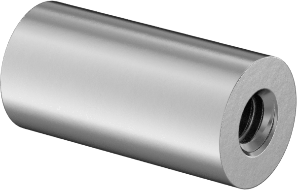 Dişli Yuvarlak Ayırıcı, Çinko Kaplamalı 12L14 Çelik, 1/8" Dış Çap, 1/4" Uzunluk, 0-80 Diş Boyutu