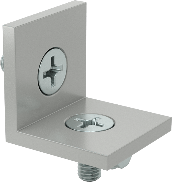 T-Yivli Çerçeve Yapısal Braket, 1.5 inç/40 mm Ray için Havşa Braket, Gümüş — Köşe, Gümüş, M8