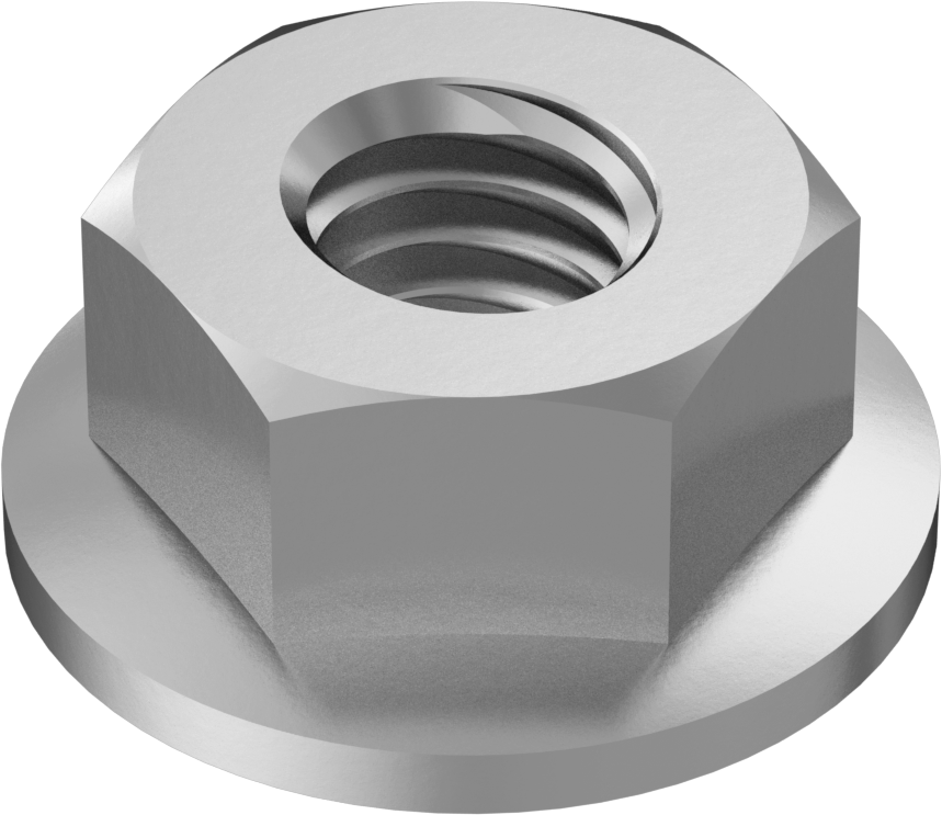 Yüksek Mukavemetli Çelik Deforme Edilmiş Dişli Flanşlı Somun, Sınıf 10, Çinko Kaplamalı, M6 x 1 mm Diş Boyutu
