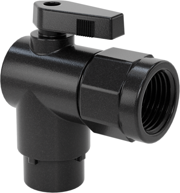 Kimyasallar için Açma/Kapama Vanası, PVDF, 90 Derece Adaptör, 1/4" Bağlantı x 1/2 NPT Dişi