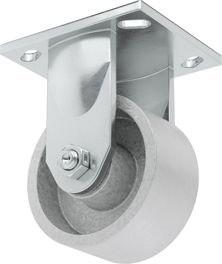 4-1/2" x 4" Plakalı Yüksek Kapasiteli Spartan Tekerlek, 4" Çaplı Korumalı Rulmanlı Metal Tekerlekli Sert — 4", Demir, Levha