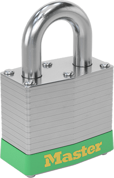Lamine Çelik Gövdeli Kilitleme Asma Kilidi, Master Lock 3 Sb734 Anahtarlı, Yeşil Tamponlu