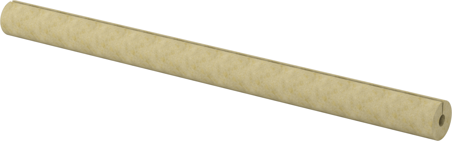 Mineral Yün Boru Yalıtımı, Tüp, 7/8" İç Çap, 3-1/4 Fit Uzunluk, 1" Duvar Kalınlığı