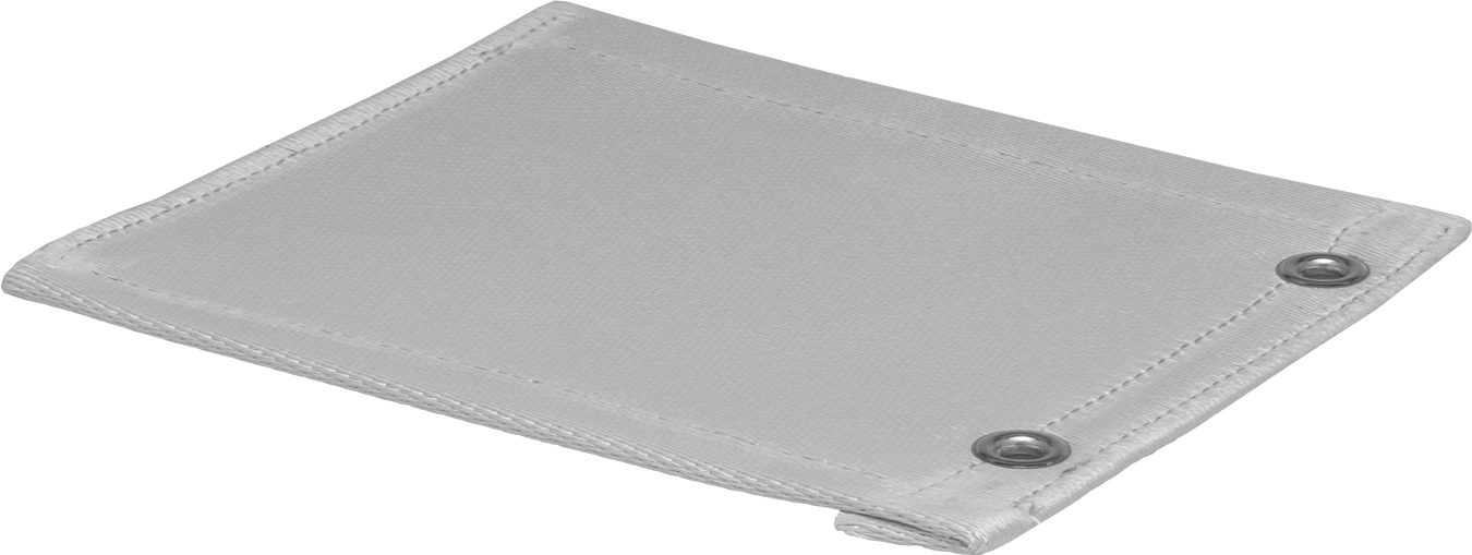 Kıvılcım ve Isıya Dayanıklı Ped, Ağır Hizmet Tipi Silika Kumaş, 8" Genişlik x 10" Uzunluk — 8", 10", 1,800° F