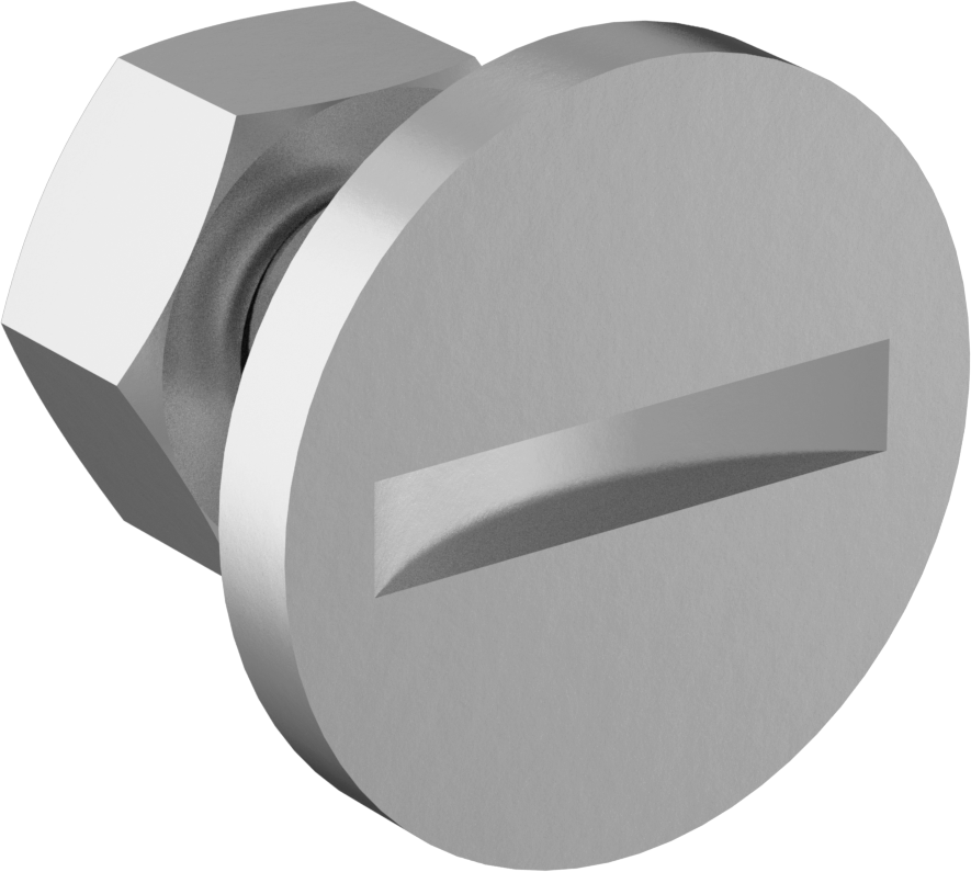 Paslanmaz Çelik Yivli Boyunlu Asansör Cıvatası, 1/4"-20 Diş, 3/4" Uzunluk