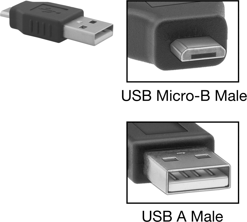 USB 2.0 Adaptörü, A Erkek x Mikro-B Erkek — Adaptör, Düz, 2.0
