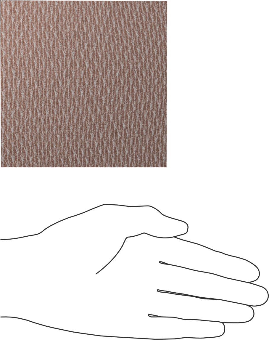 Yapışkan Sırtlı Zımpara Kağıdı, 4-1/2" x 4-1/2", Pürüzlü Yüzey için, 80 Kum