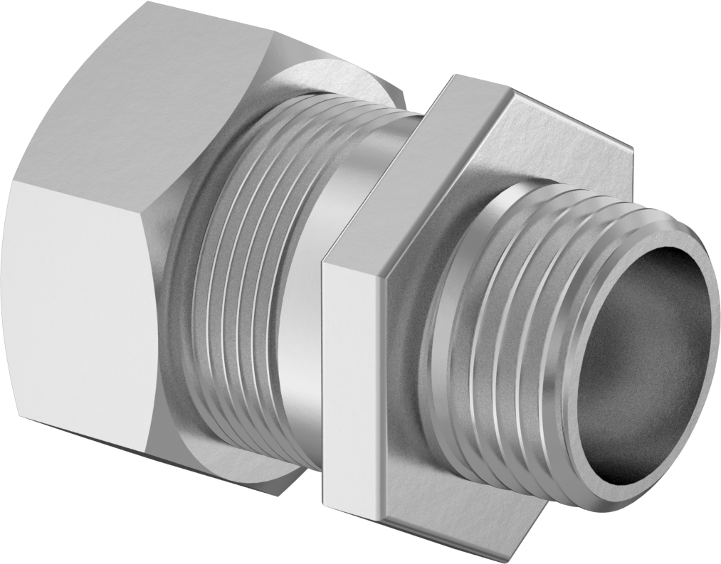 Sert Paslanmaz Çelik Kanal için 1/2 Dişi - 1/2 NPT Erkek Adaptör — Adaptör, Konektör, 316 Stainless Steel, Stainless Steel, Düz
