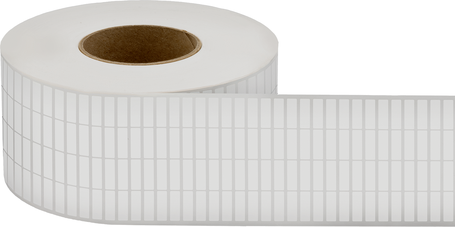 Kimyasallara Dayanıklı Termal Transfer Etiket Bandı, 3/4" Genişlik, 1/4" Uzunluk, 0.0037 inç Kalınlık